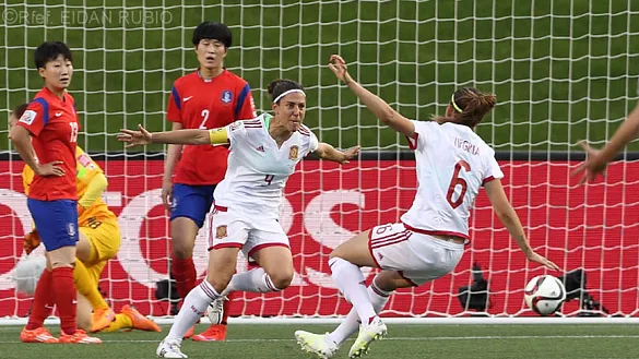 Vero Boquete celebra un gol durante el Mundial