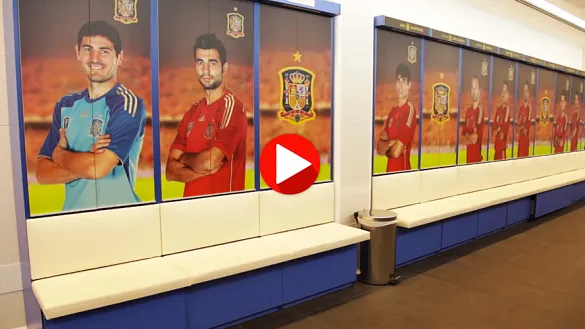 Imagen del interior del vestuario de la Selección Española
