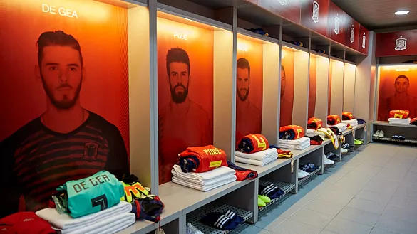 Vestuario de la selección española en Villarreal