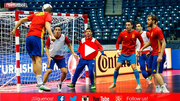 Último entrenamiento de España en el Arena de Belgrado