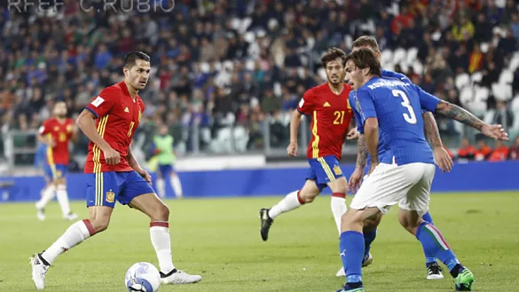 Vitolo, en un lance del último Italia - España 