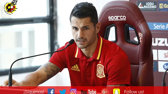 Vitolo atendió a los medios en rueda de prensa