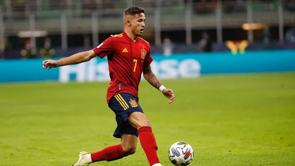 Yeremy Pino, durante el partido frente a Italia en Milán