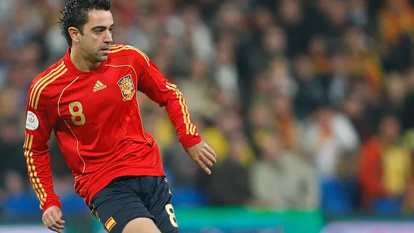 Xavi Hernández en un momento del partido