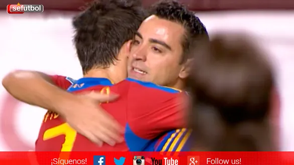 Xavi, Villa y Ramos con la Selección