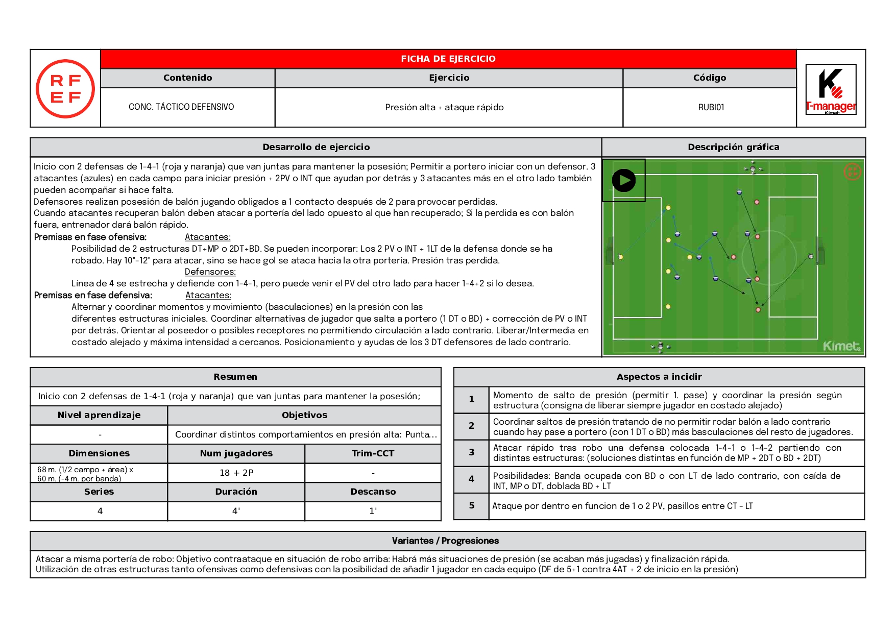 Tarea de entrenamiento de Joan Francesc 'Rubi'