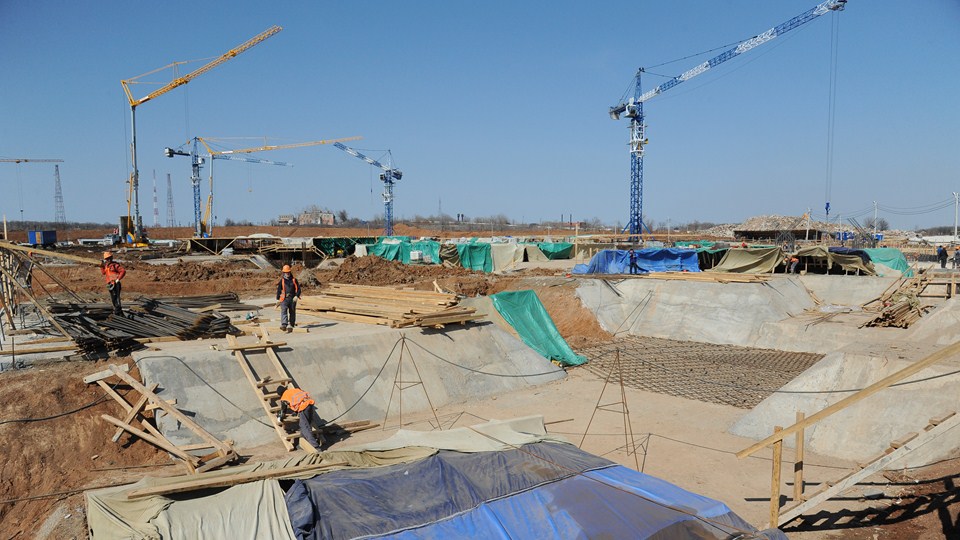 Obras del estadio de Samara, Rusia
